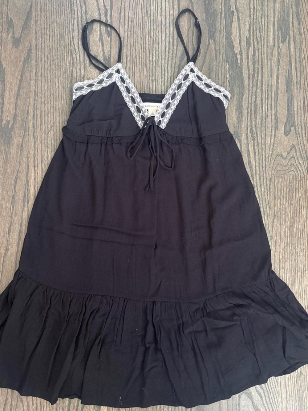 Aeropostale Black Mini Dress with White Lace Trim